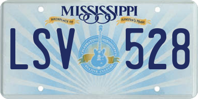 MS license plate LSV528
