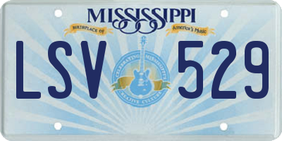 MS license plate LSV529