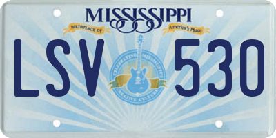 MS license plate LSV530