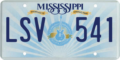 MS license plate LSV541