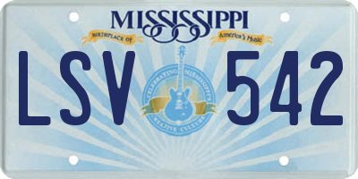 MS license plate LSV542