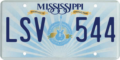 MS license plate LSV544