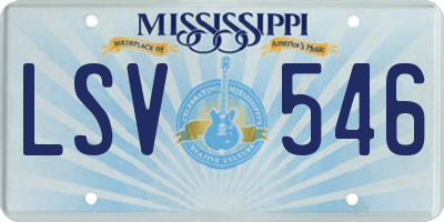 MS license plate LSV546