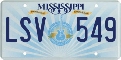 MS license plate LSV549