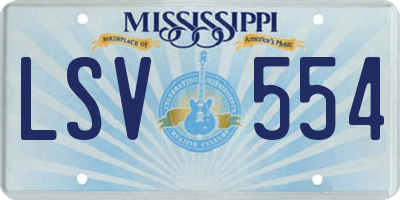 MS license plate LSV554