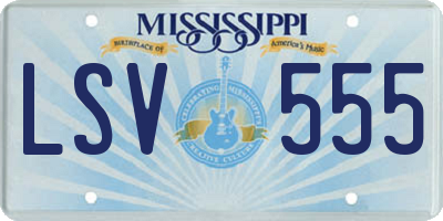 MS license plate LSV555