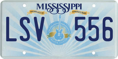 MS license plate LSV556