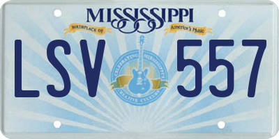 MS license plate LSV557