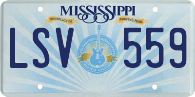 MS license plate LSV559