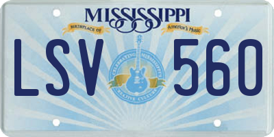 MS license plate LSV560