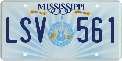 MS license plate LSV561