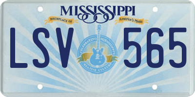 MS license plate LSV565