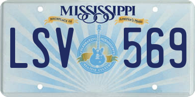 MS license plate LSV569