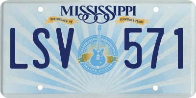 MS license plate LSV571
