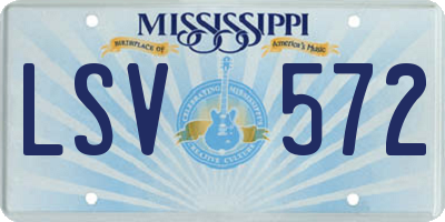 MS license plate LSV572