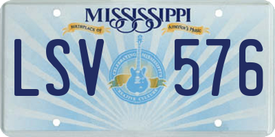 MS license plate LSV576