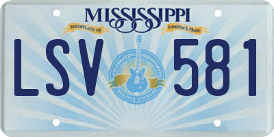 MS license plate LSV581