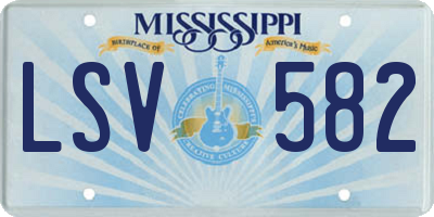 MS license plate LSV582