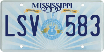 MS license plate LSV583