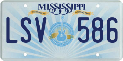 MS license plate LSV586