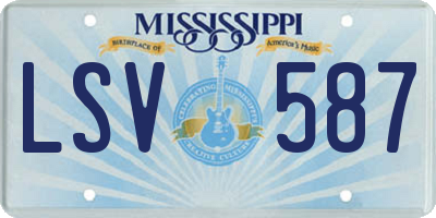 MS license plate LSV587