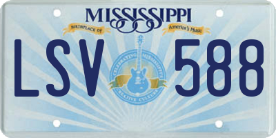 MS license plate LSV588