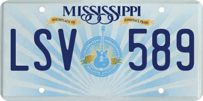 MS license plate LSV589