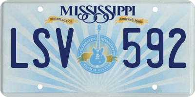 MS license plate LSV592
