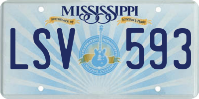 MS license plate LSV593