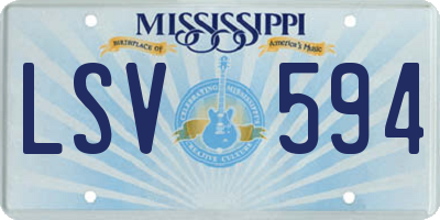 MS license plate LSV594