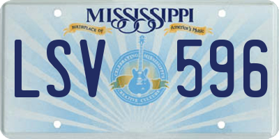 MS license plate LSV596