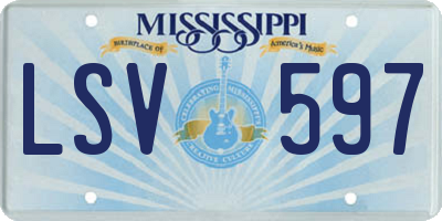MS license plate LSV597