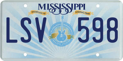 MS license plate LSV598