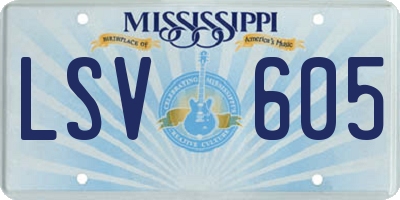 MS license plate LSV605