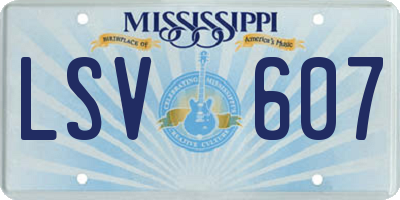 MS license plate LSV607
