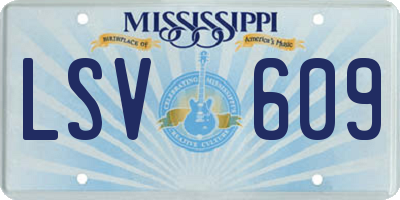 MS license plate LSV609