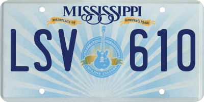 MS license plate LSV610