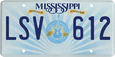MS license plate LSV612