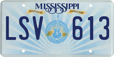 MS license plate LSV613