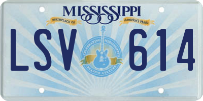 MS license plate LSV614