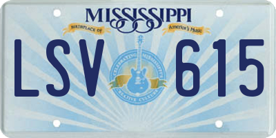 MS license plate LSV615