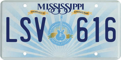 MS license plate LSV616