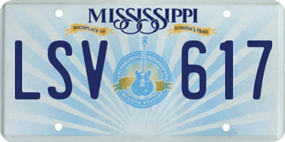 MS license plate LSV617