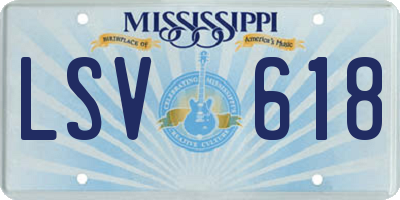 MS license plate LSV618