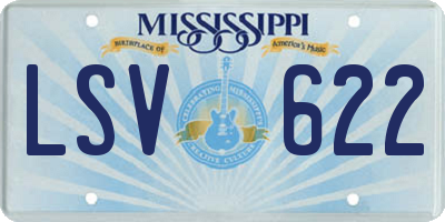 MS license plate LSV622