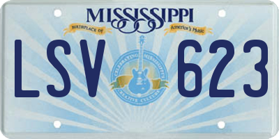 MS license plate LSV623