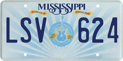 MS license plate LSV624