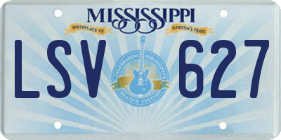 MS license plate LSV627