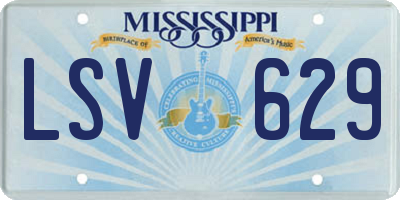 MS license plate LSV629