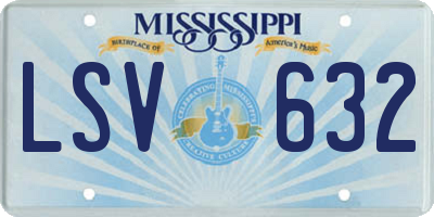 MS license plate LSV632
